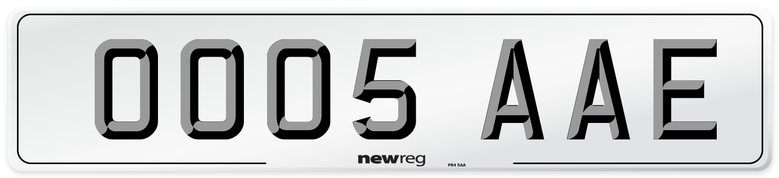 OO05 AAE Number Plate from New Reg
